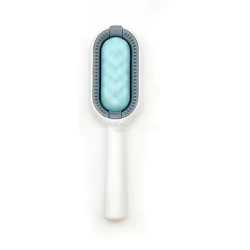 Green plastic pet hair removal comb with disposable wipes sticker for cats and dogs