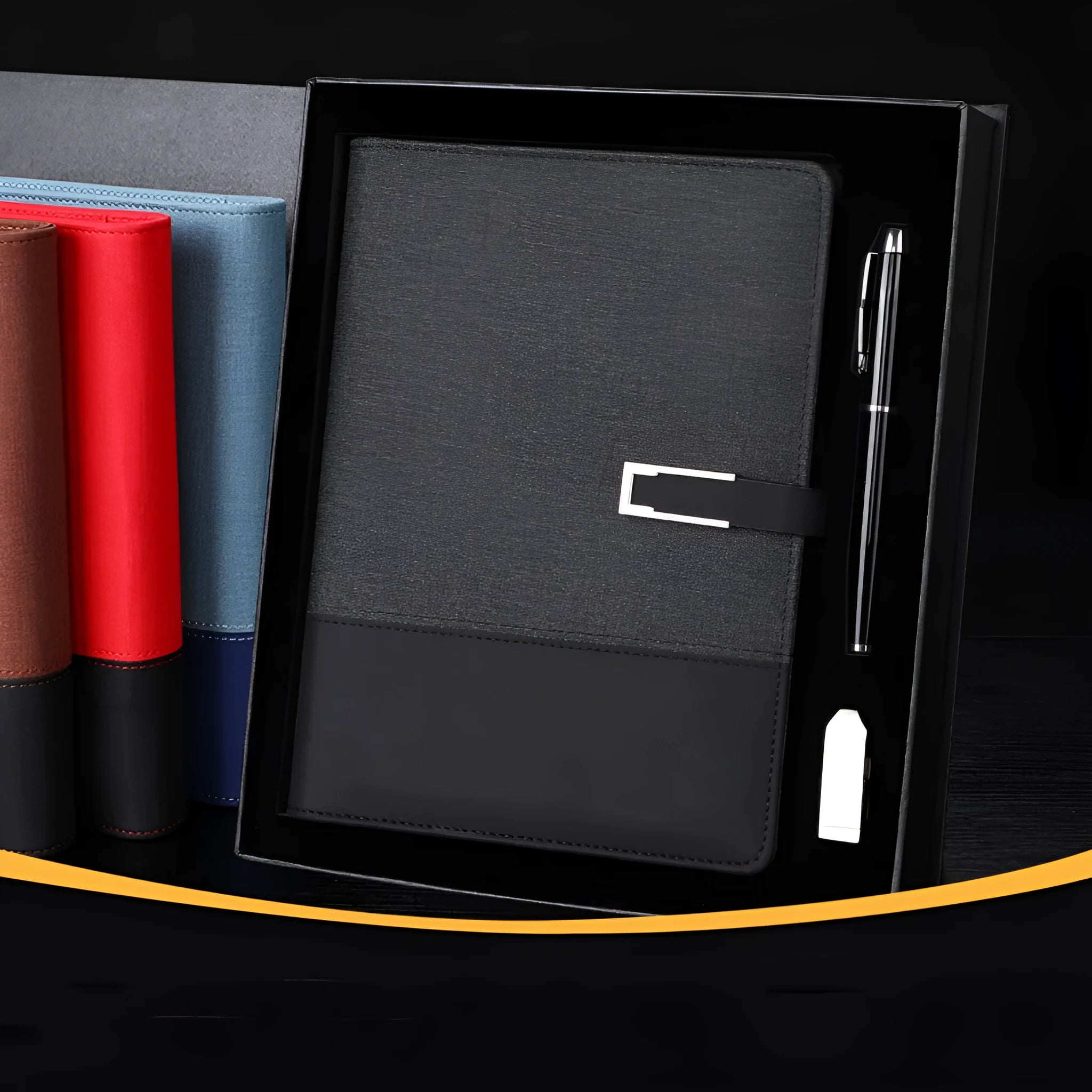 A5 soft leather notebook in business brown colour with wood-free paper pages