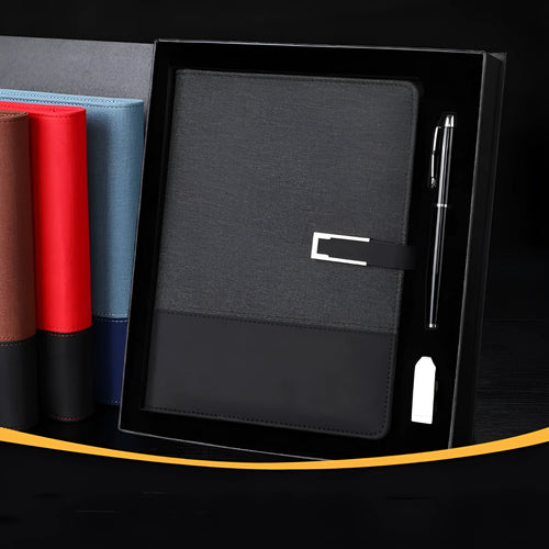 A5 soft leather notebook in business brown colour with wood-free paper pages