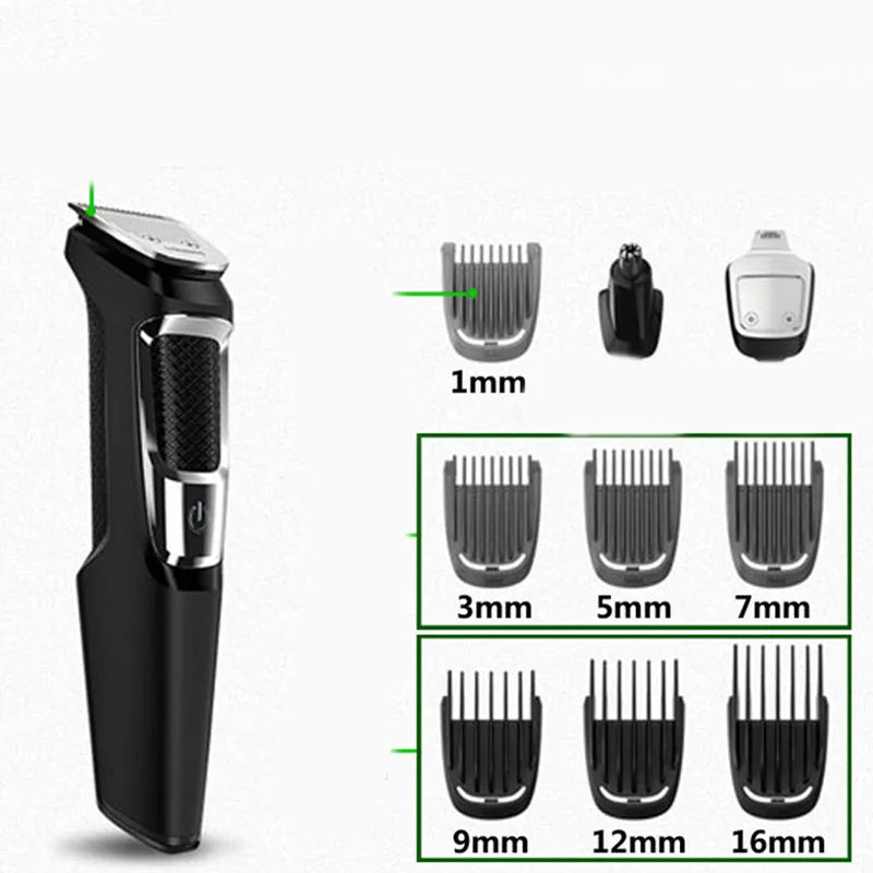 Multifunctional nose and beard hair clippers with lithium battery and flushable blades
