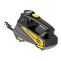 Black vehicle-mounted tyre inflator with digital display and LED light feature