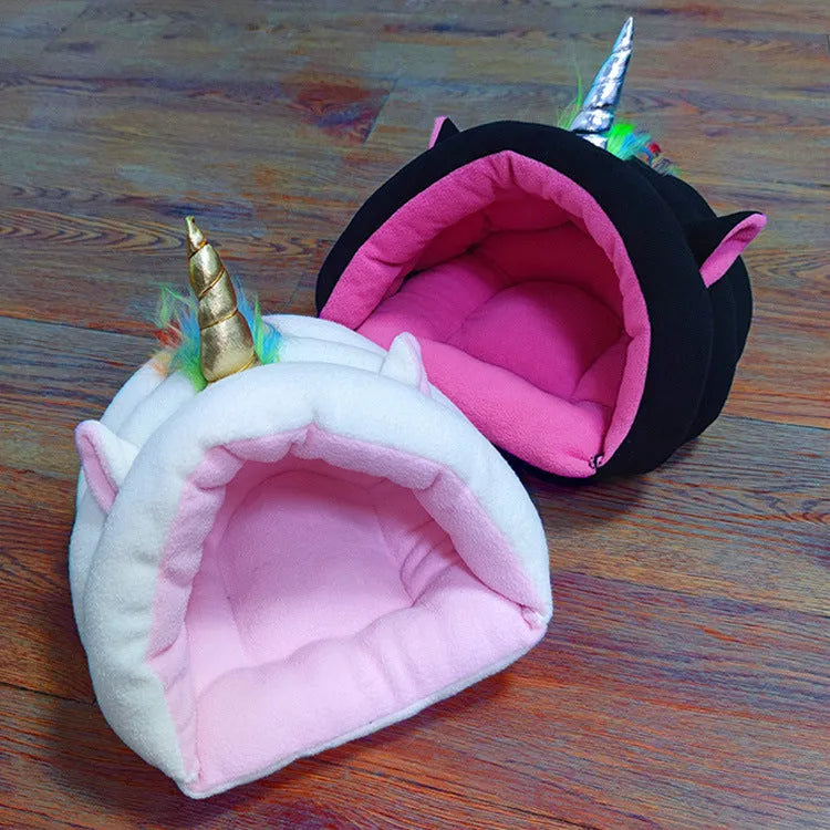 Removable washable semi-enclosed cloth hamster nest S size 30x23x27cm in black and white options