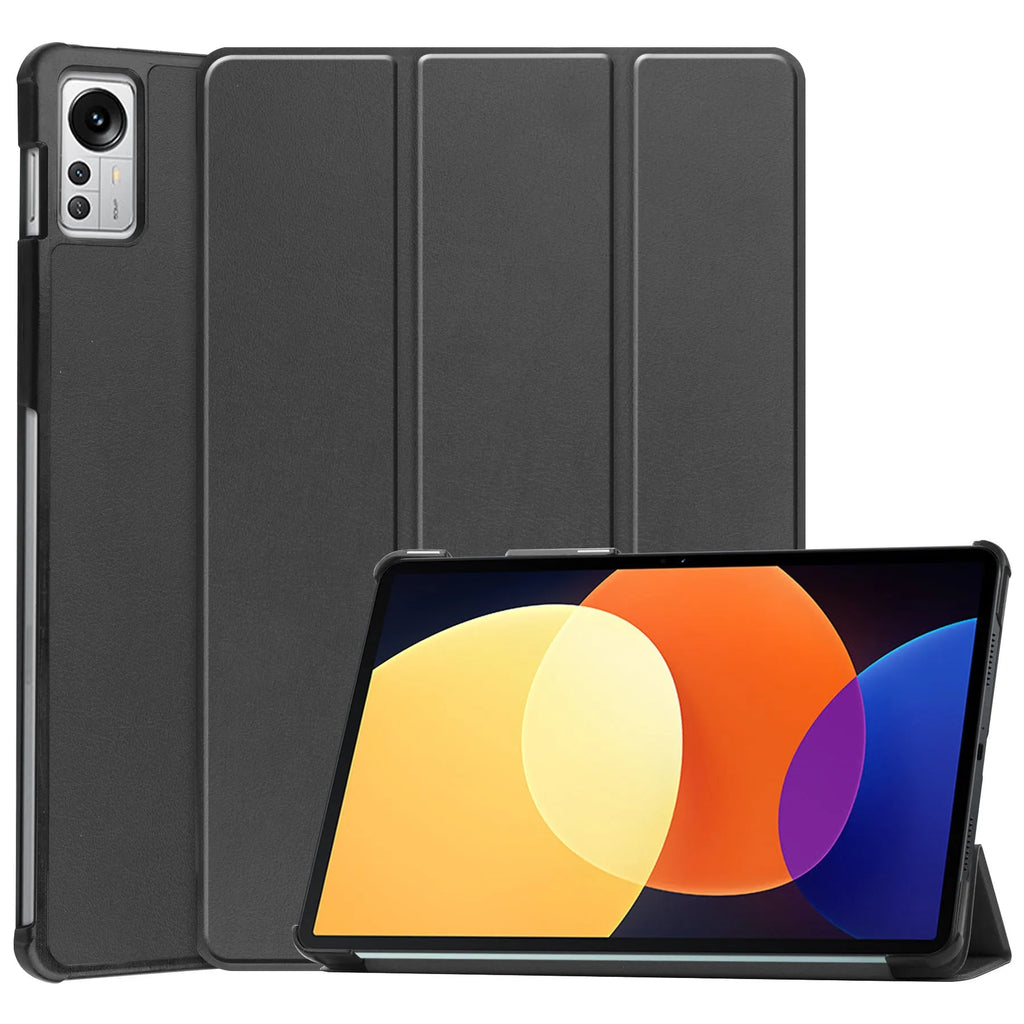 Ultra thin anti drop protective case for Xiaomi Pad 5 Pro 12.4 in black with tri-fold stand