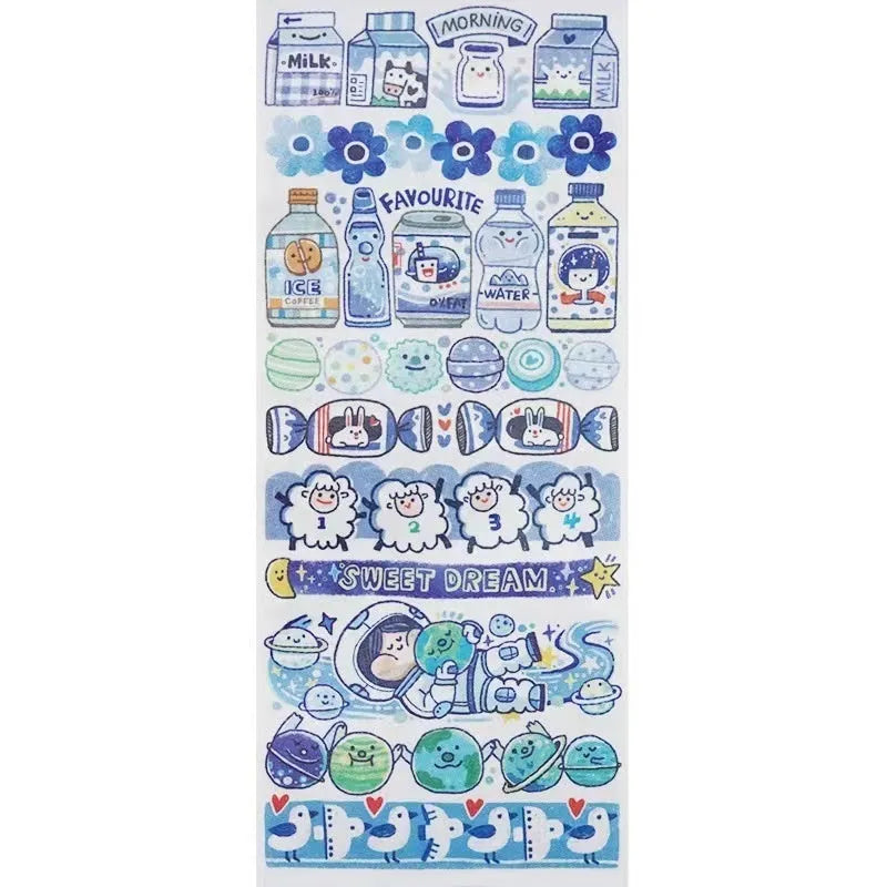 Haemorrhoid tape packaging cartoon cute character stickers on Japanese paper