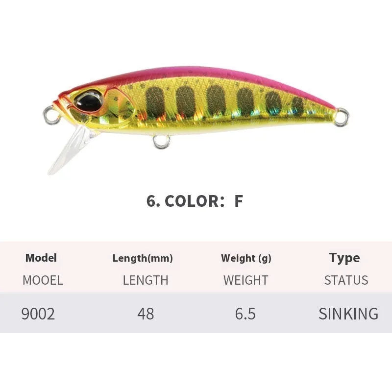 Japanese Submerged Mino fishing lure for mandarin fish and snakehead measuring 48mm