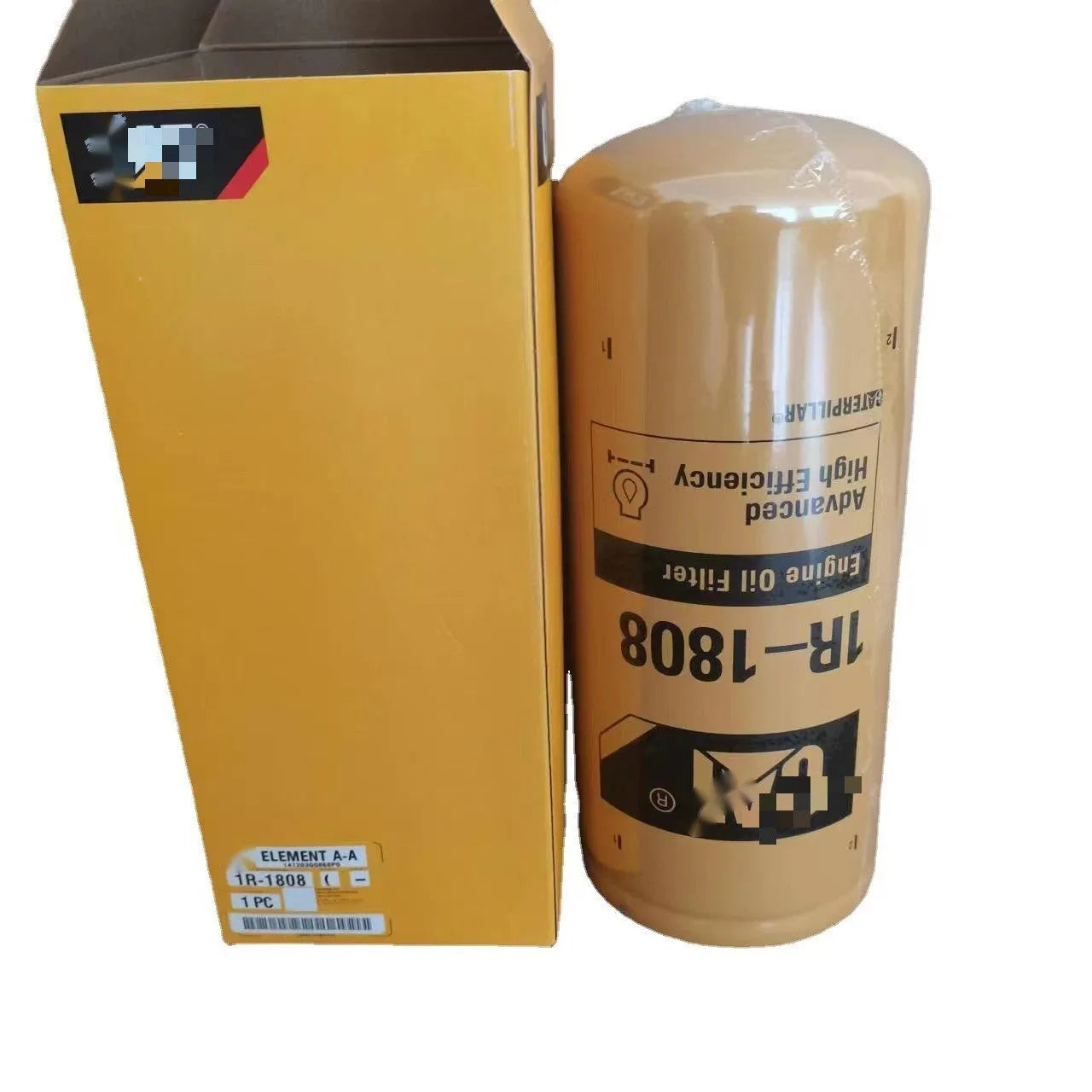 Carter 1R-1808 excavator oil filter element with metal construction and folding filter design