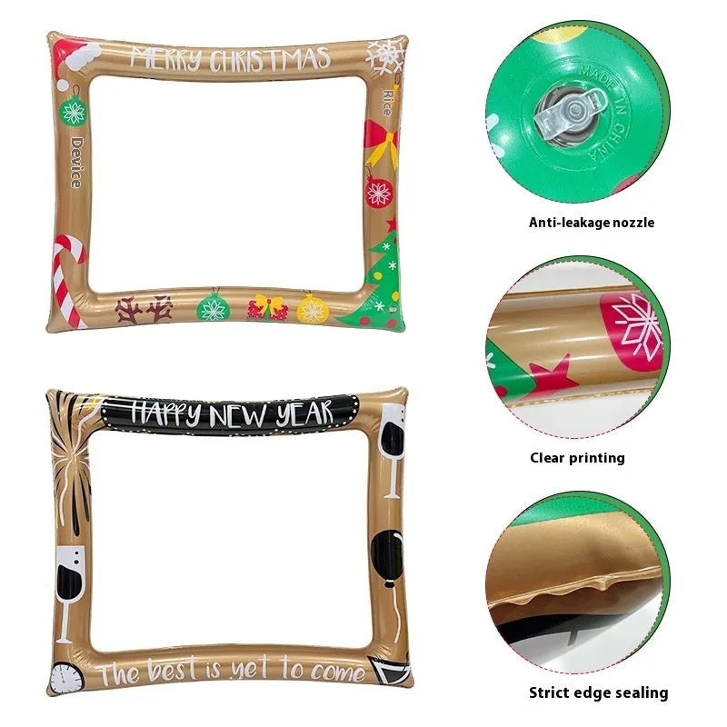 PVC inflatable Christmas photo frame creative photography prop for holiday events