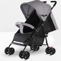 Lightweight wide and long baby stroller with sunshade in fashion grey colour