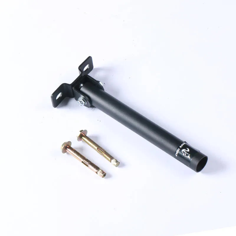 Wall-mounted steel barbell rack with 25 tubes, available in 25mm or 50mm inner diameter, for home gym storage