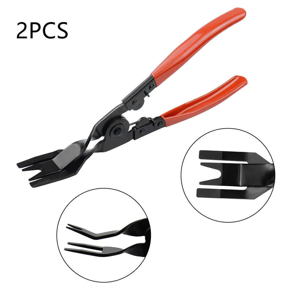 Red-handle steel light switch pliers for General Motors door panel clip installation