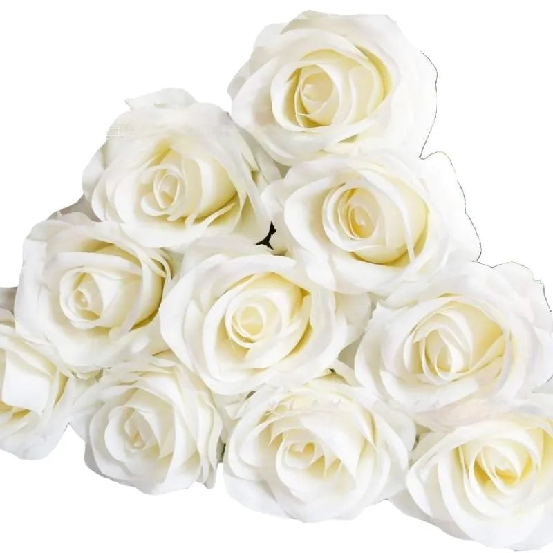 Single stem silk rose artificial flower in various colours for wedding home decor, 15g weight