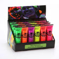 25ml squeeze bottle of neon green face and body paint gouache with safe, non-toxic label.