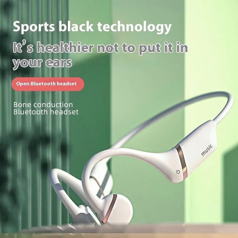H12 open bone conduction second generation wireless Bluetooth headset sports ear hook black with 32G memory card option