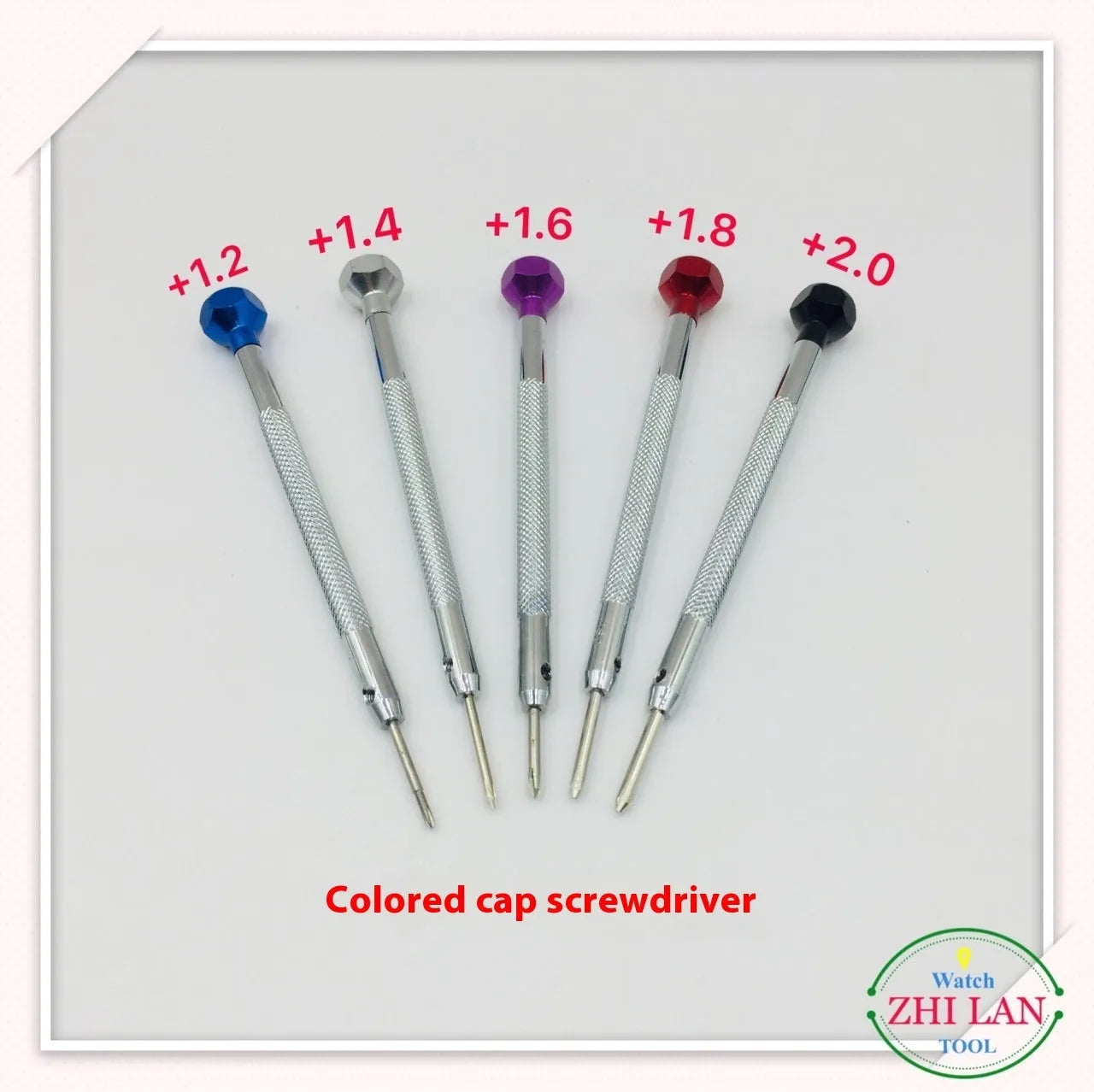 6-piece watch repair screwdriver set with colour aluminium suit and copper handles