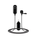 Wired lavalier microphone with clothing clip and cable for hands-free recording