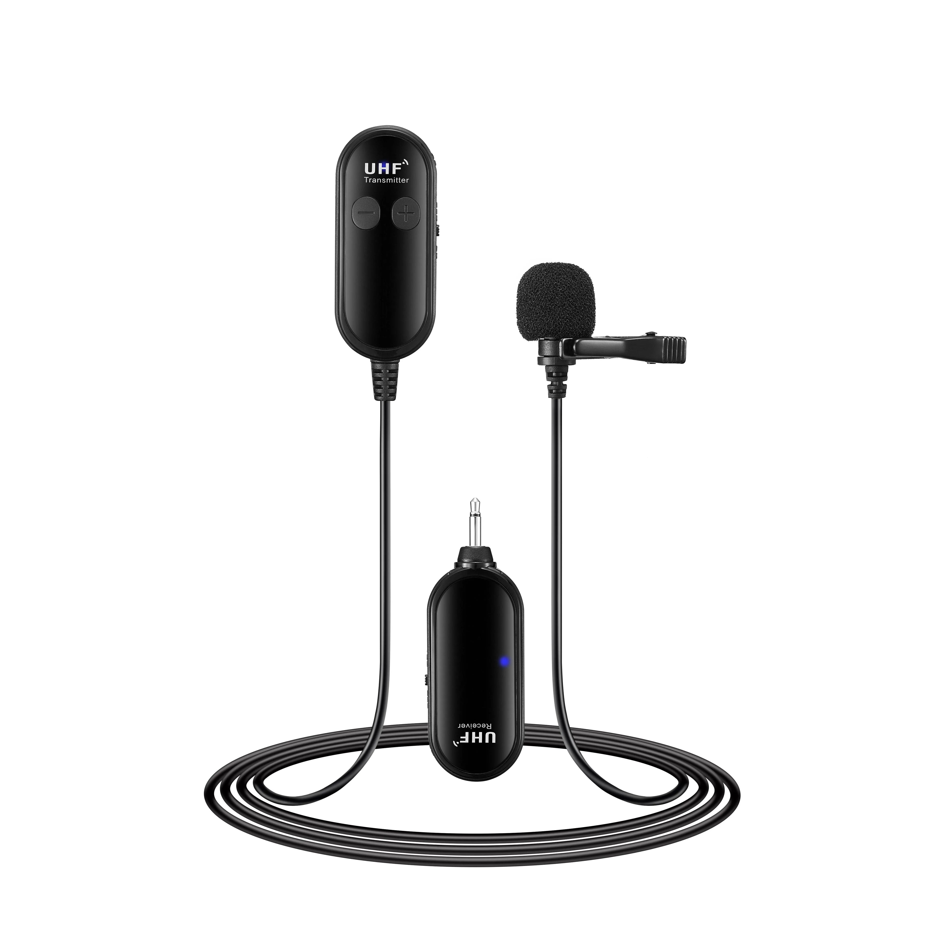 Wired lavalier microphone with clothing clip and cable for hands-free recording