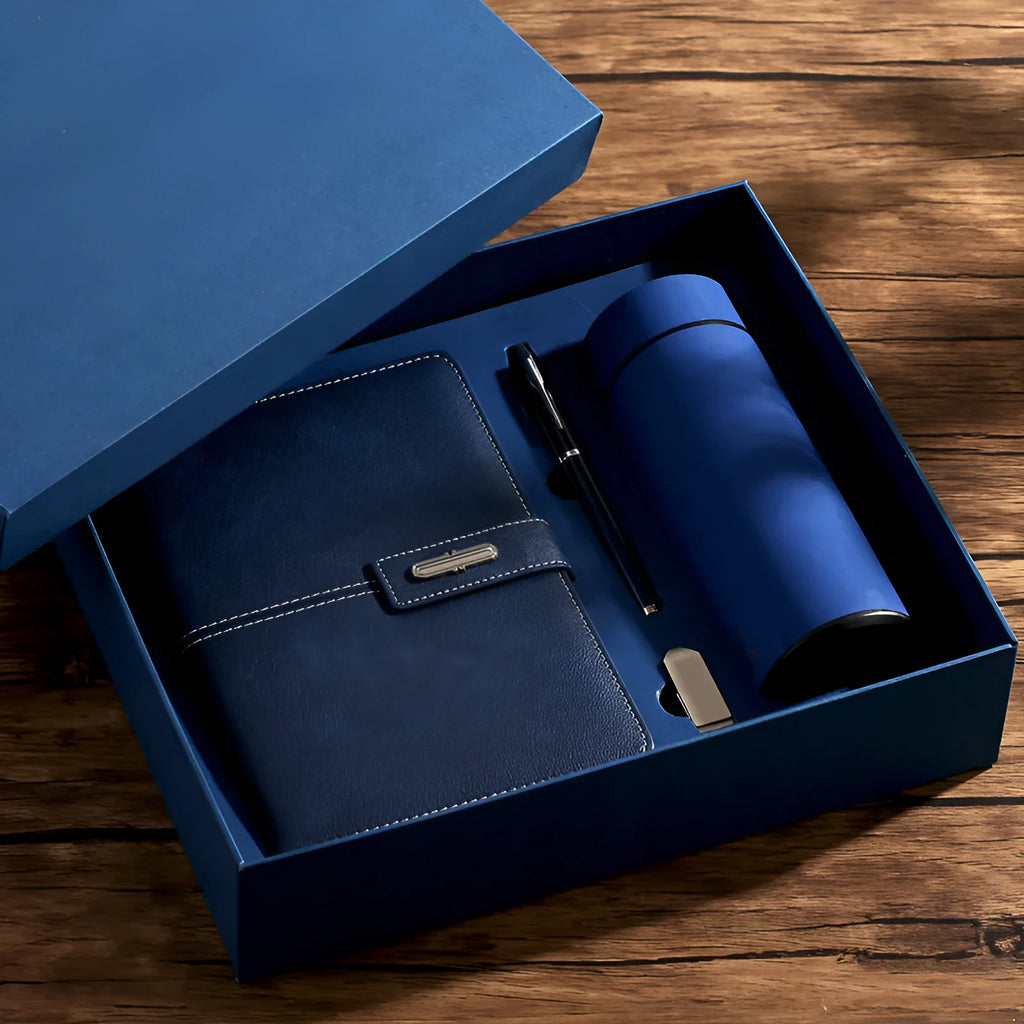 A5 notebook with PU leather cover in various colour options including black, red, green, blue, and orange