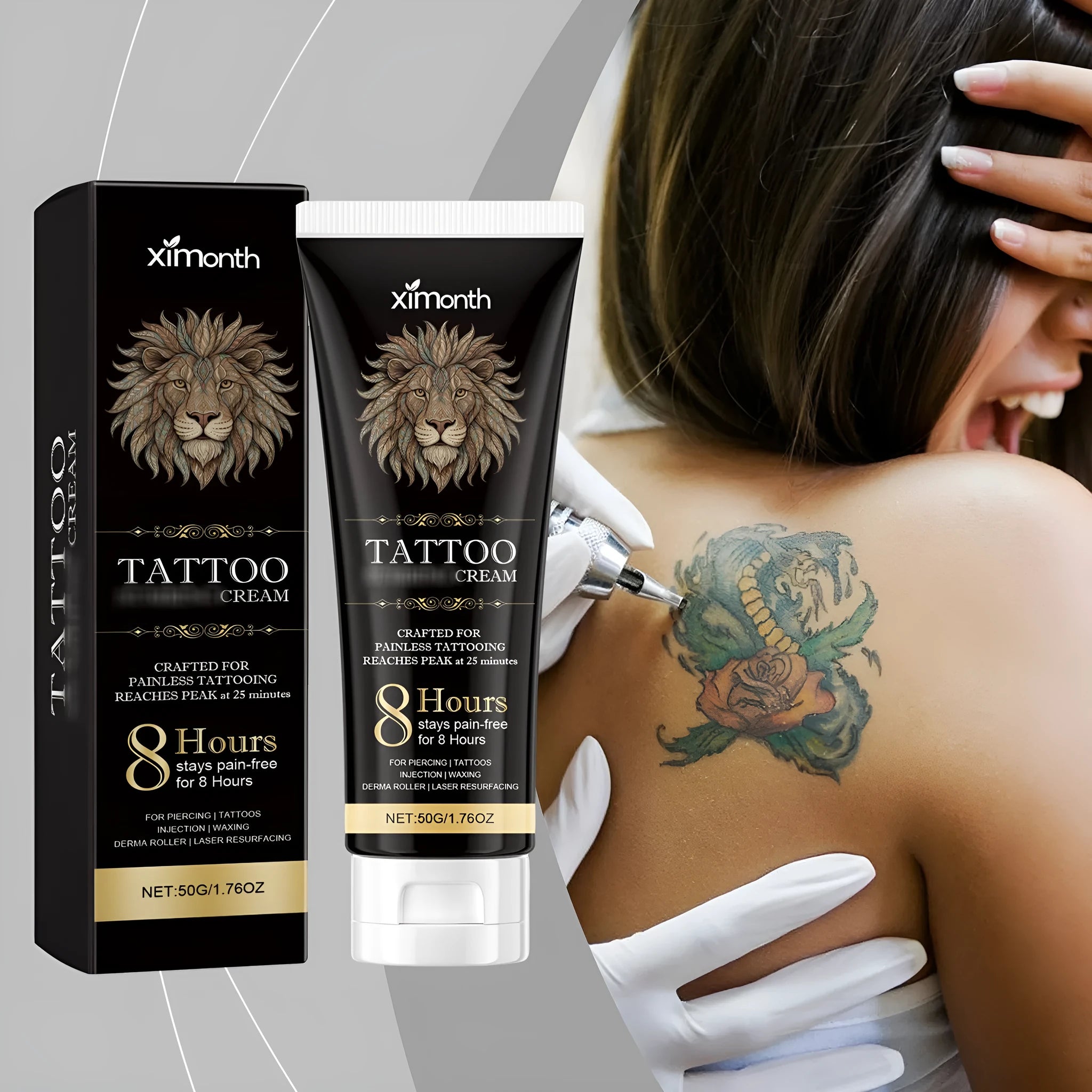 Nourishing moisturising tattoo neck cream 50g jar with honey and chamomile ingredients