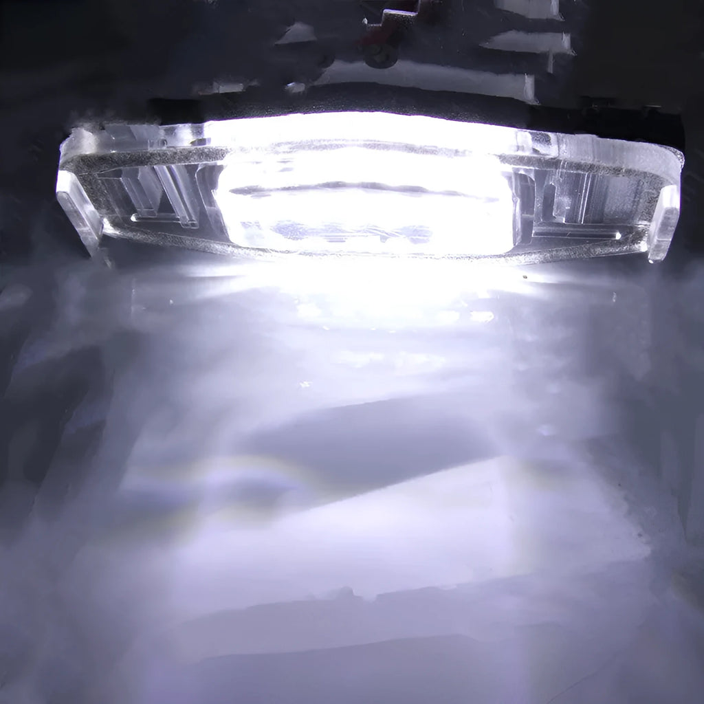 White LED license plate light unit for Honda Civic rear number plate.