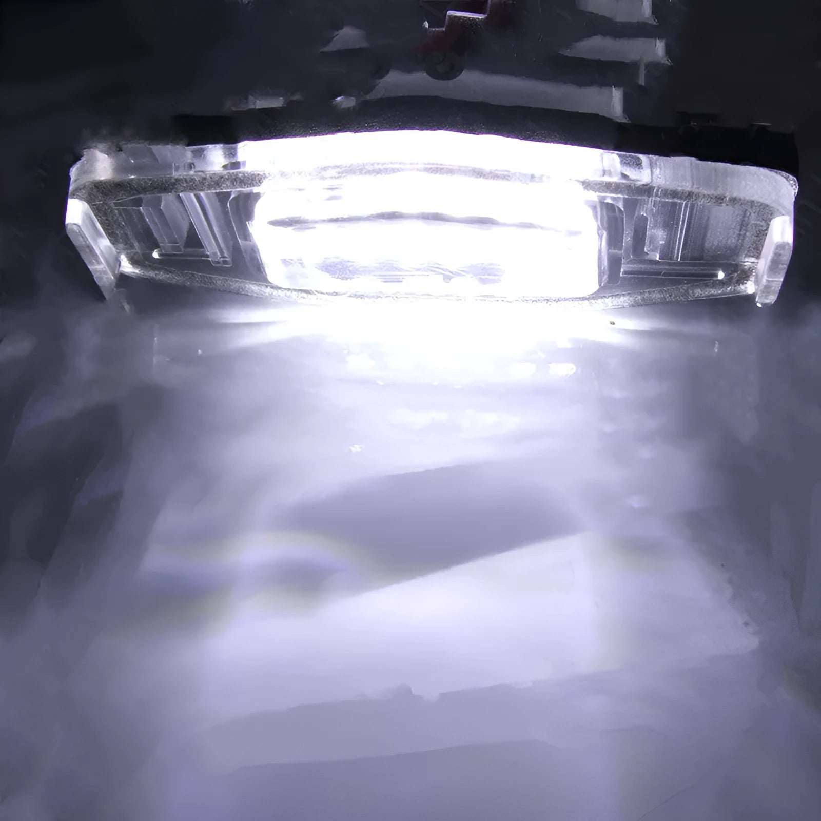 White LED license plate light unit for Honda Civic rear number plate.