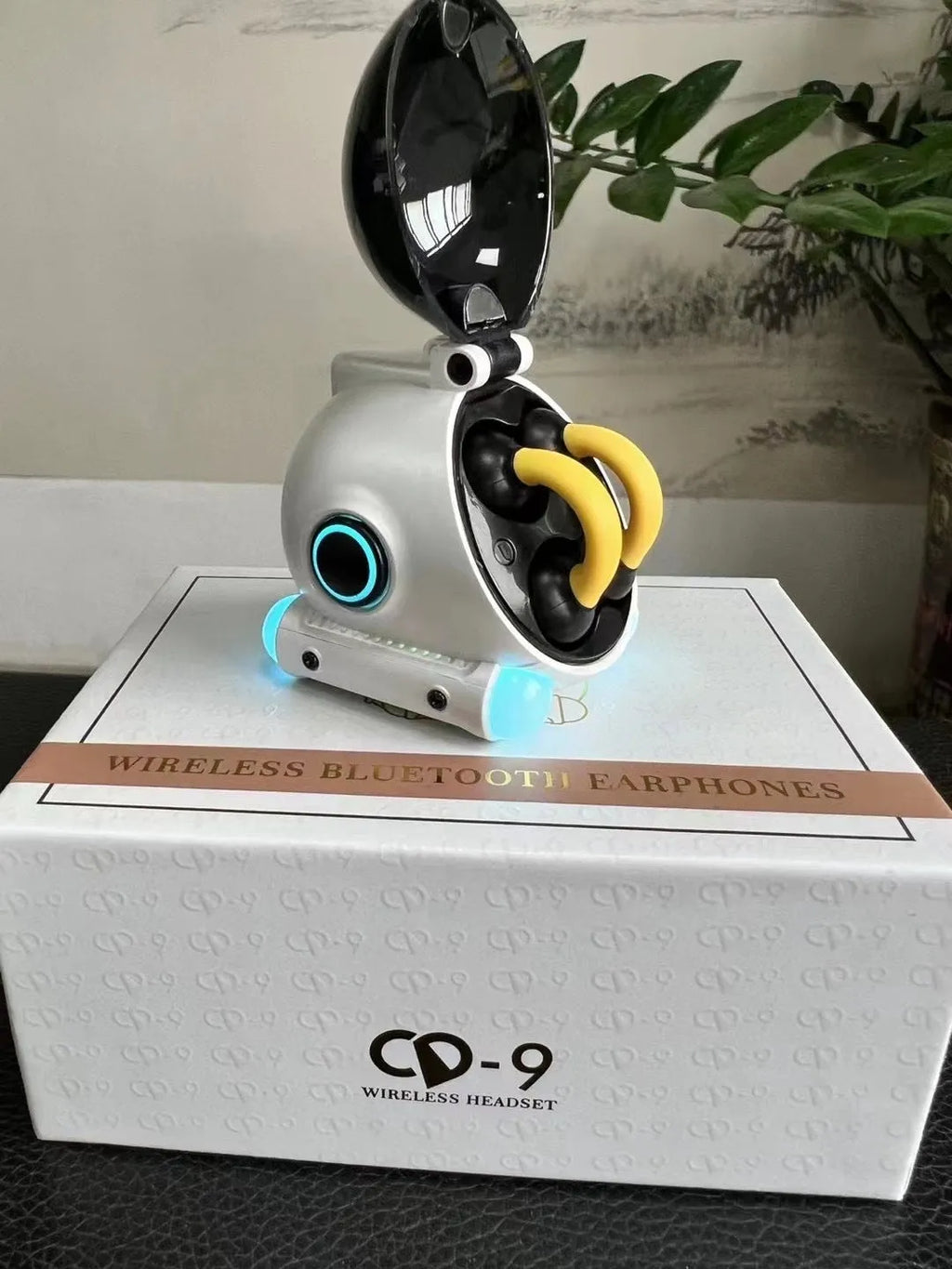 Clip-on wireless Bluetooth sports headset in black or white showing clip detail