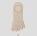 Modal five-finger ultra-thin breathable boat socks in solid colour, free size, invisible low-cut design for spring summer