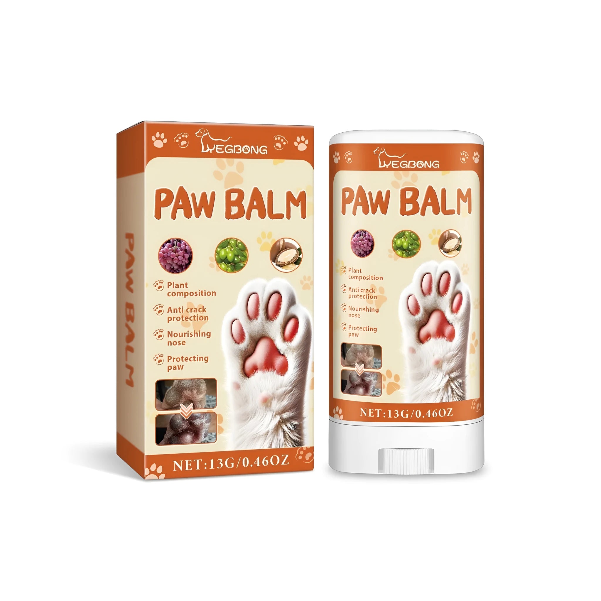 13g tube of pet paw protection cream for dogs and cats