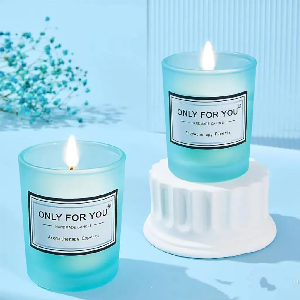 Blue Lady Aromatherapy Candle Bath Hand Gift Suit in modern simplicity box, 21x21x10cm, three blue colour options