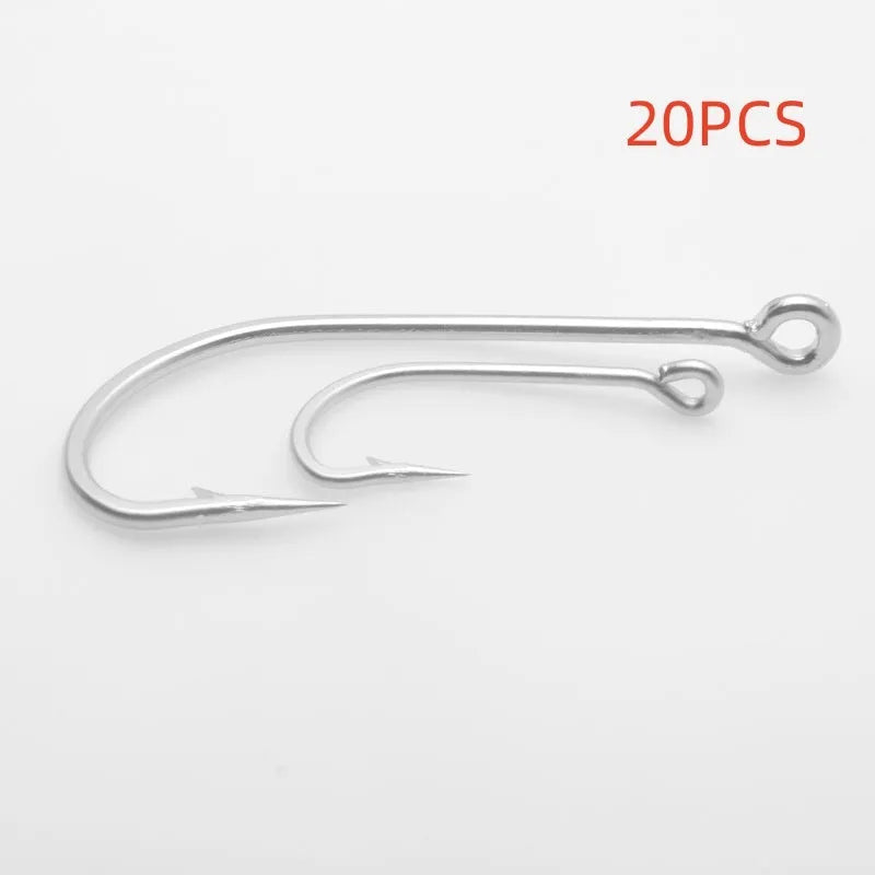 Pack of stainless steel alloy sea fishing hooks for weever, snakehead and seahorse species.