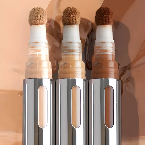 A concealer liquid pen showing 24 colour shade options from 01 to 24 for waterproof, sweatproof coverage and contouring.
