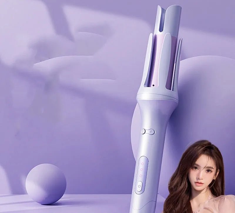 Blue automatic curling iron with 32mm tourmaline ceramic barrel and negative ions