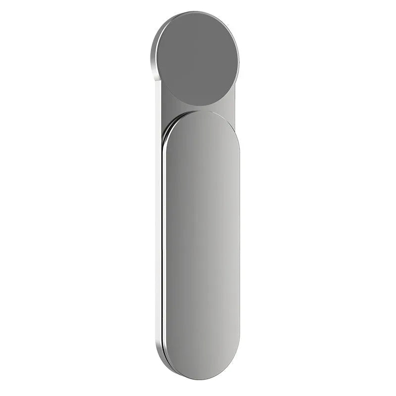Silver aluminium alloy dual screen extension bracket holding mobile phone beside laptop