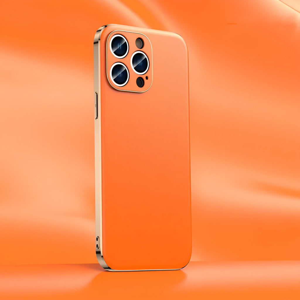 Leather protective case for iPhone 11 to 15 back cover, solid colour, sleek design, multiple colour options available