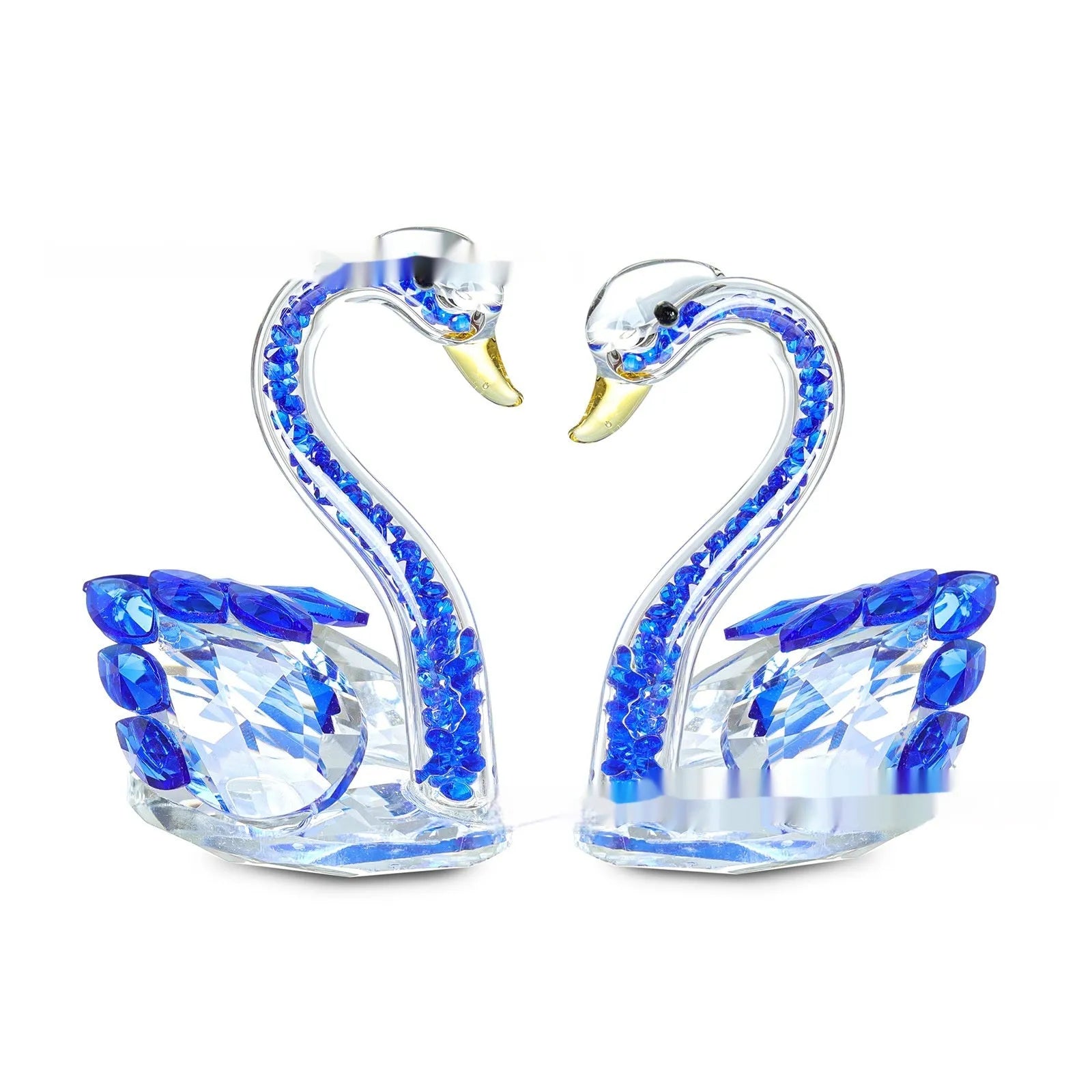 Crystal swan desktop decoration in red, blue, pink, or purple colours