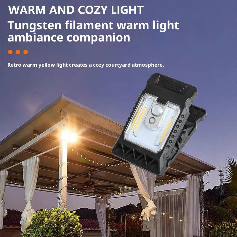 Upgrade intelligent induction solar clip lamp outdoor yard light 7.6x11.2cm