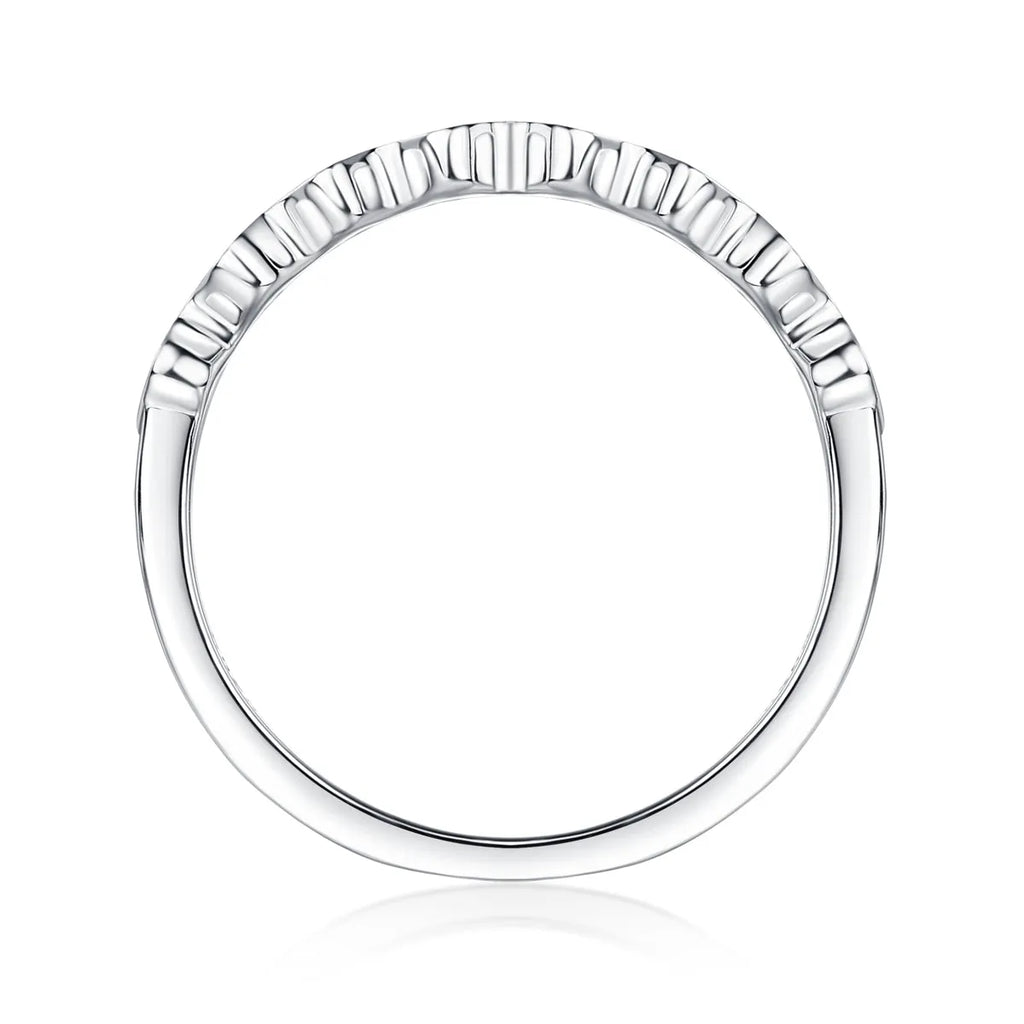 Moissanite wedding ring set S925 silver platinum-plated, under 0.1 carat, ring size 7, in gift box