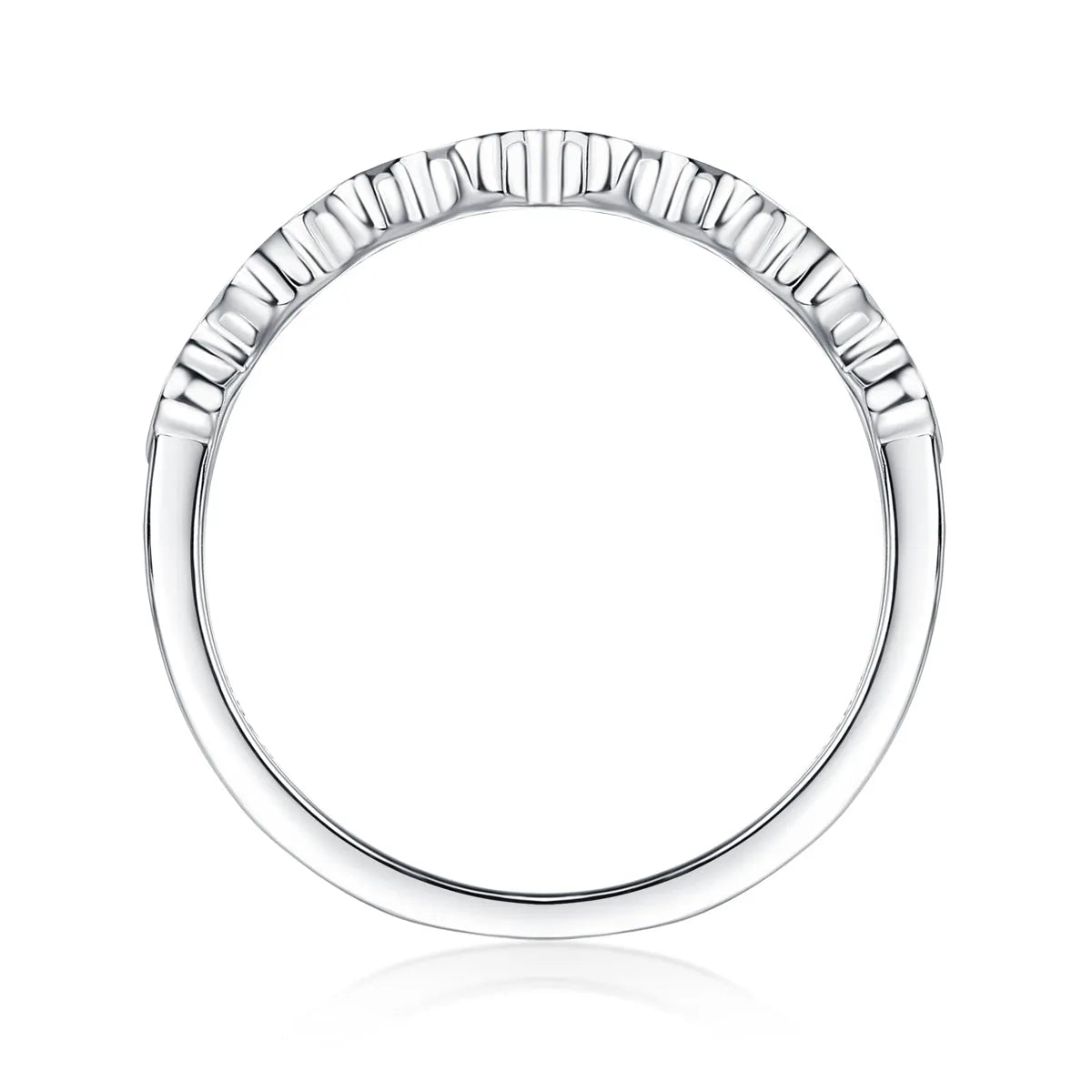 Moissanite wedding ring set S925 silver platinum-plated, under 0.1 carat, ring size 7, in gift box
