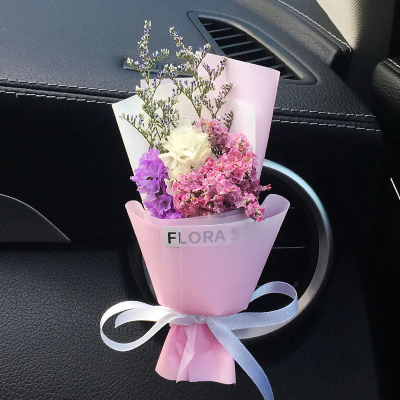 Mini dried flower bouquet for car vent attachment in multiple colour and style options
