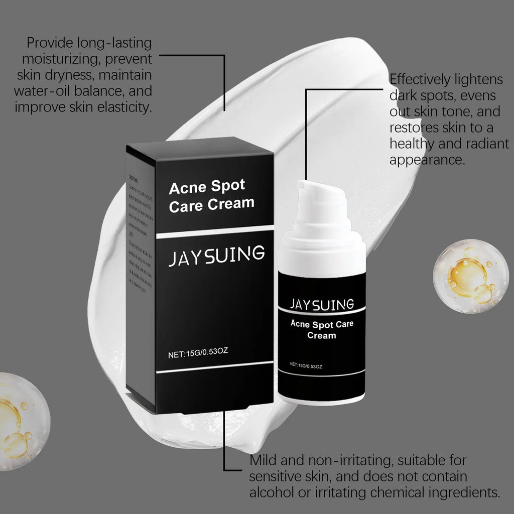 15g container of acne removing face cream with mint leaf, tea tree oil, and aloe ingredients