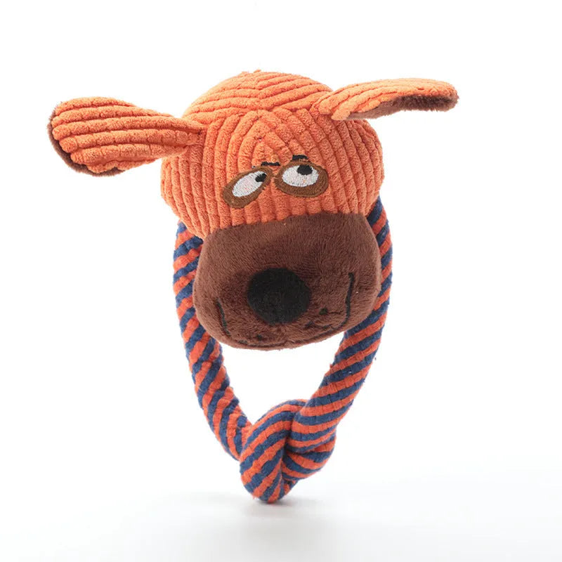 Dog cotton rope teeth cleaning toy with sound in elephant style, plush material