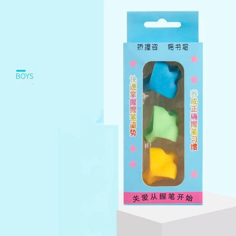 Children's pen holder orthosis for learning to write with dolphin design and mixed colours