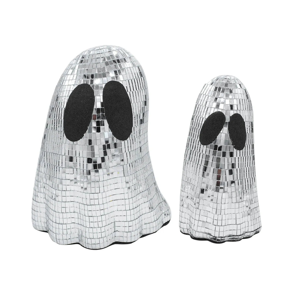 Silver Halloween ghost mirror patch decoration with mosaic inlay surface on glass