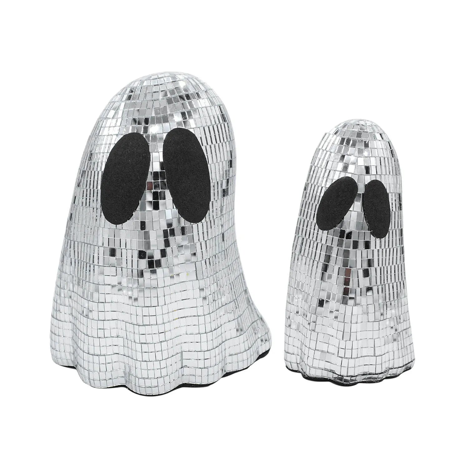Silver Halloween ghost mirror patch decoration with mosaic inlay surface on glass
