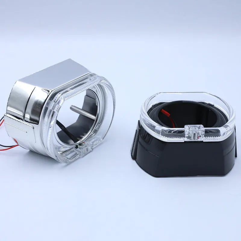 Modified dual lens angel eye headlight with optical guide integrated cover, 10W 1000lm IP65, 2.5 inch black shell