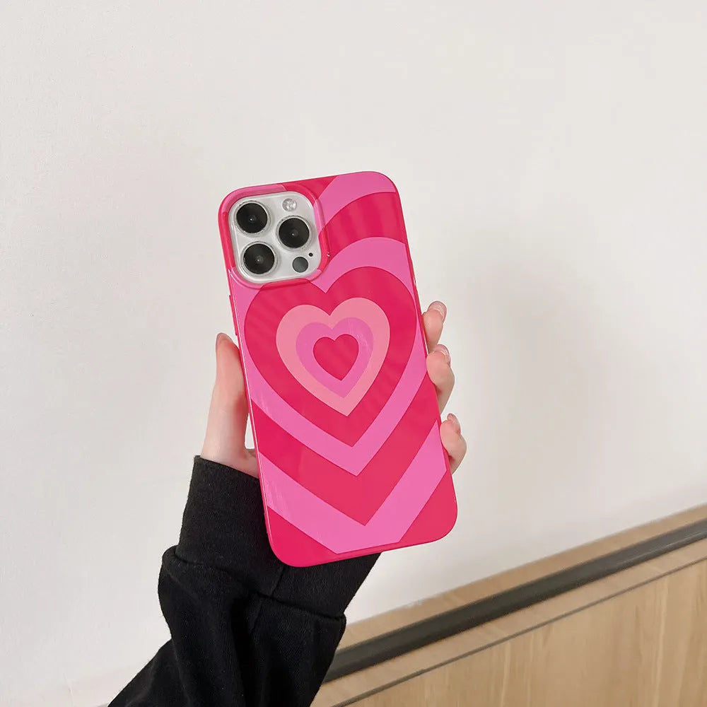 Pink Tianku Anti Falling Love soft TPU phone case for iPhone with stripe and graffiti design