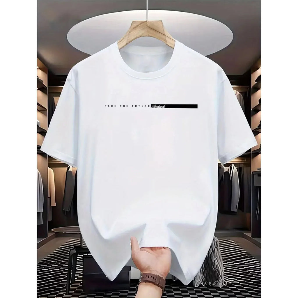 Men's cotton blend half sleeve bottoming shirt in solid colour loose fit