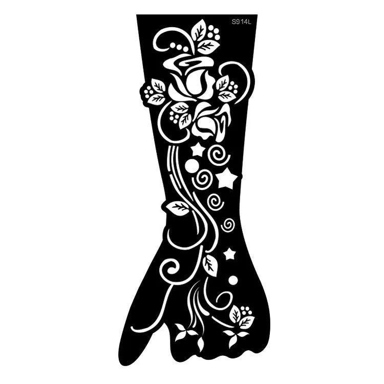 Pack of geometric hollow template stickers with three-dimensional paper carving designs on a white background.