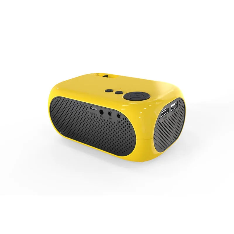 M24 micro mini LED portable projector in gold finish with front lens and vents