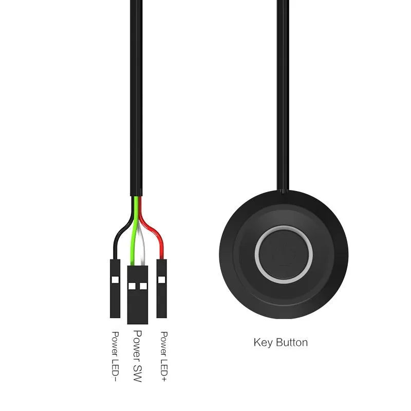 External power switch for business desktops with lengthened button in black colour option