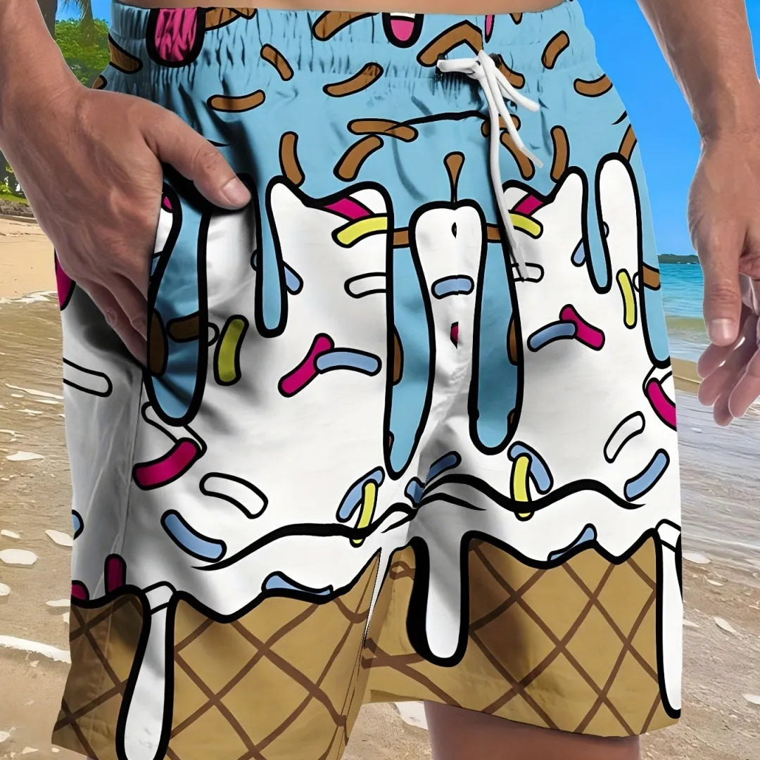 2025 summer men's casual shorts in polyester, simple style, available in multiple colours and sizes S to 2XL